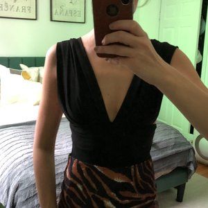 Black Sleeveless Bodysuit